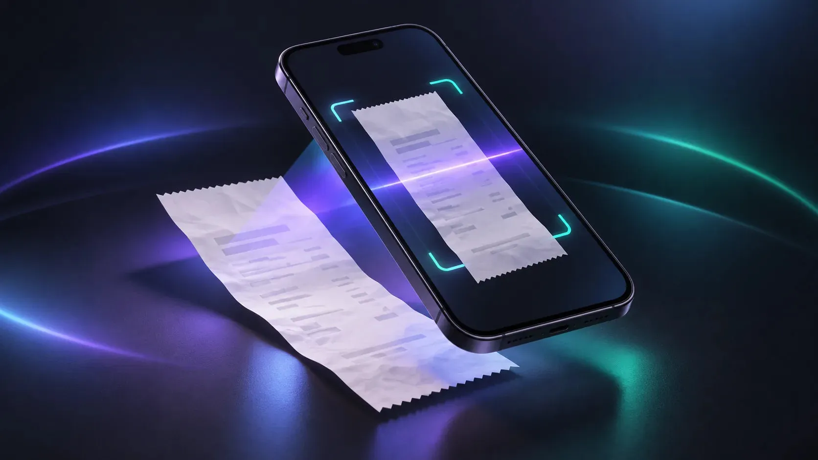 Illustrazione di Scontrik: la scansione di uno scontrino con il telefono.