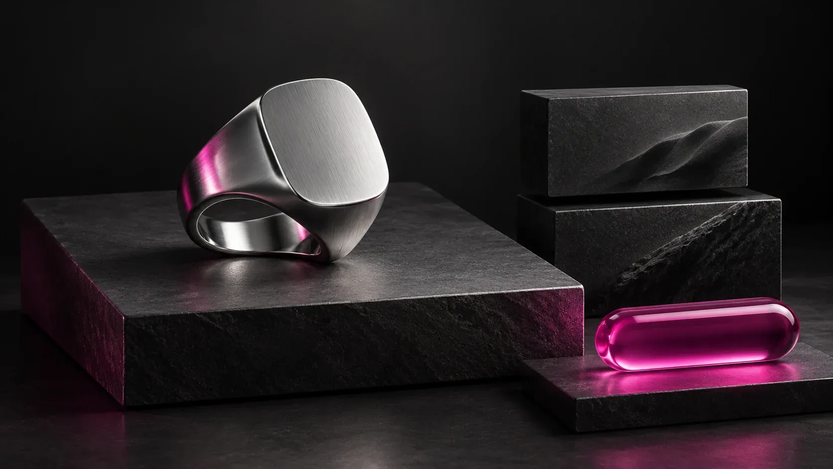 Illustration of Tensor: a product page layout with a ring.